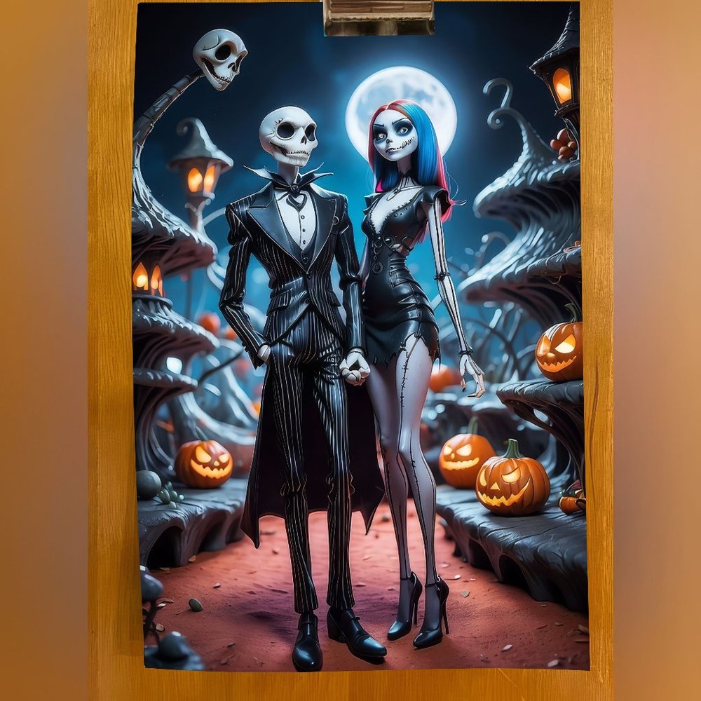 Jack and Sally 4- 13"x19" Print on High Quality Photo Paper